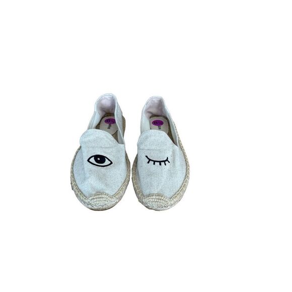 Soludos Womens Oasis White The Smoking Espadrille Flats Embroidery Wink Size 8.5 - Picture 3 of 8
